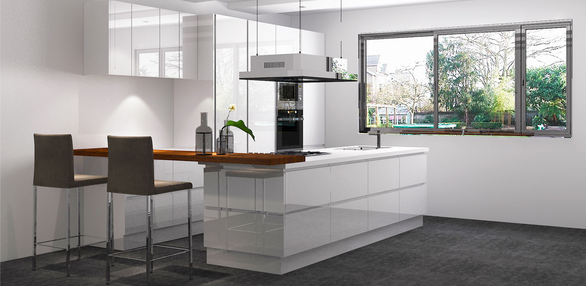 contemporary white kitchen cabinets